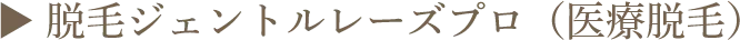 ▶︎ 脱毛ジェントルレーズプロ(医療脱毛)